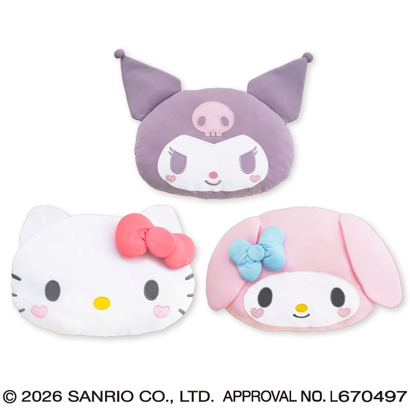 サンリオキャラクターズ ハートほっぺひんやりフェイスクッション
