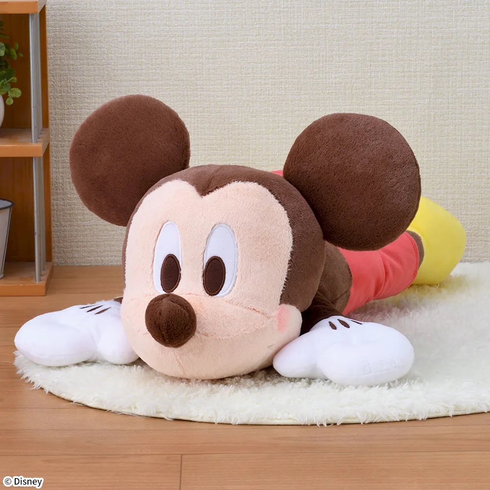 ミッキーマウス 赤いほっぺ 寝そべり LLぬいぐるみ