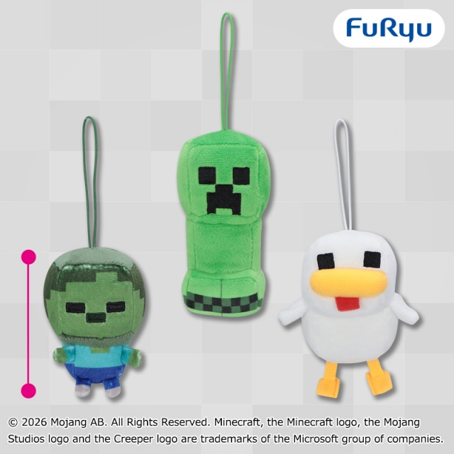 マインクラフト マスコット：ゾンビ：ニワトリ：クリーパー