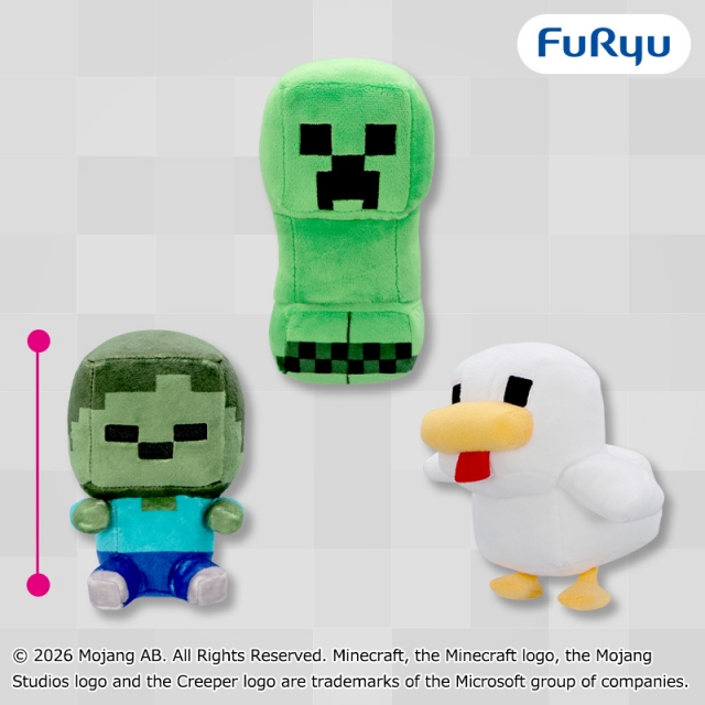 マインクラフト ぬいぐるみ：赤ちゃんゾンビ：ニワトリ：クリーパー
