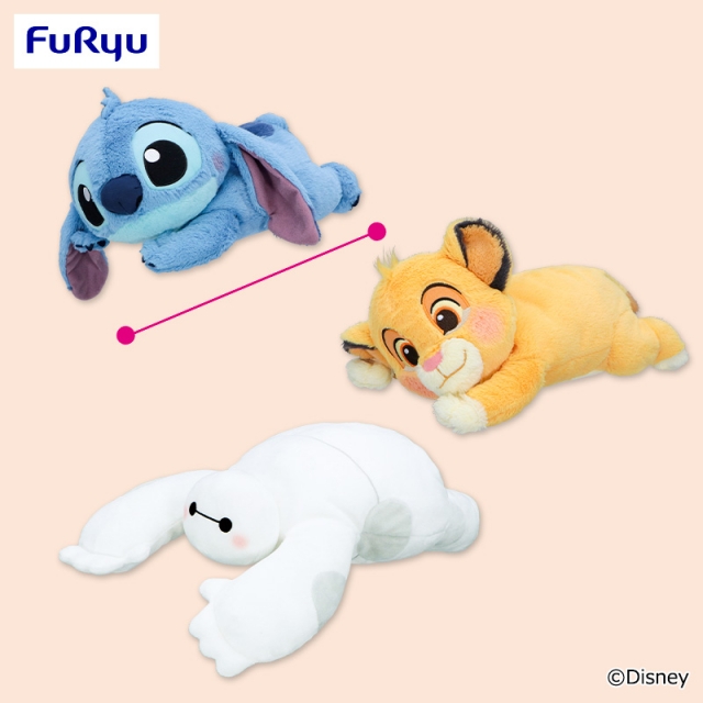 ディズニーキャラクター くったり BIGぬいぐるみ～スティッチ・ベイマックス・シンバ～