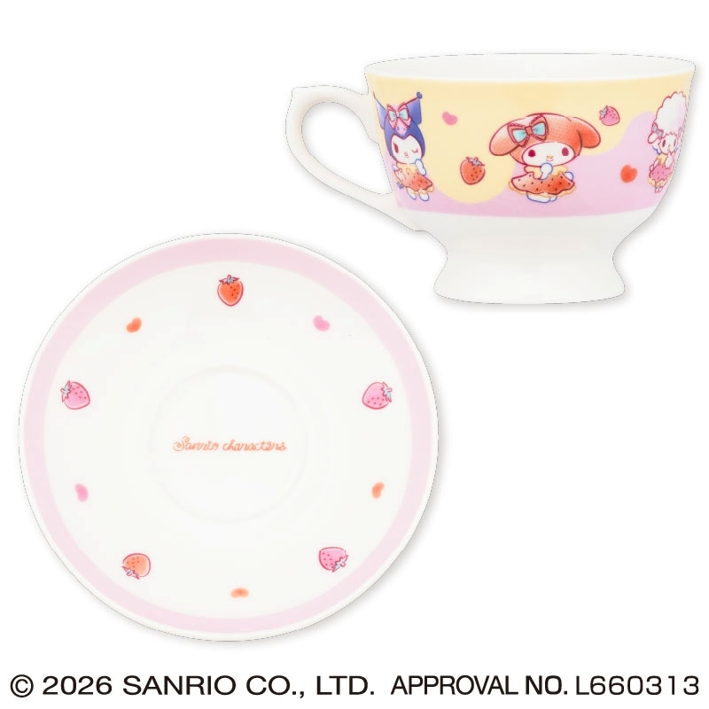 サンリオキャラクターズ いちごみるくメルトティーカップ＆ソーサー