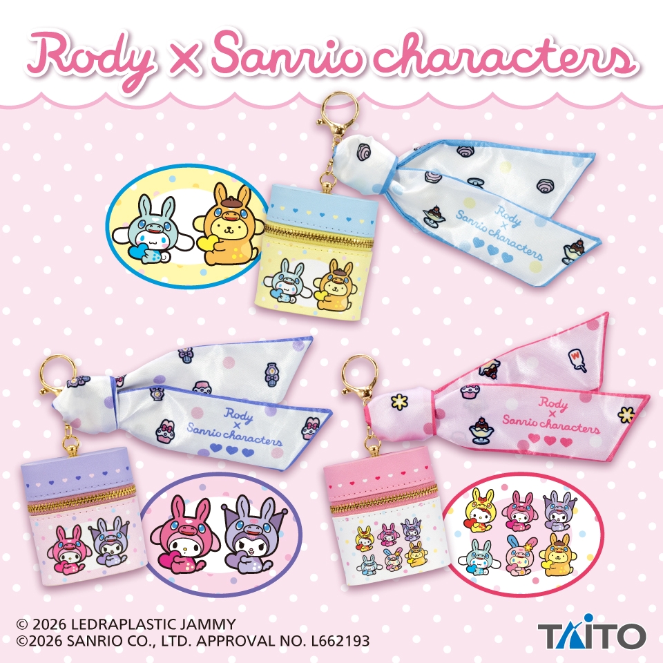 RODY×サンリオキャラクターズ スカーフ付きチャームポーチ