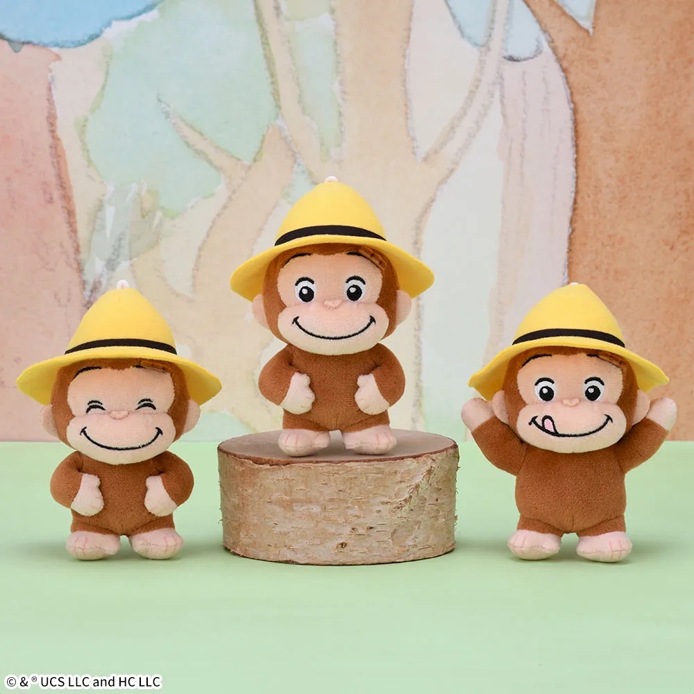 おさるのジョージ ぽってりマスコット 黄色い帽子