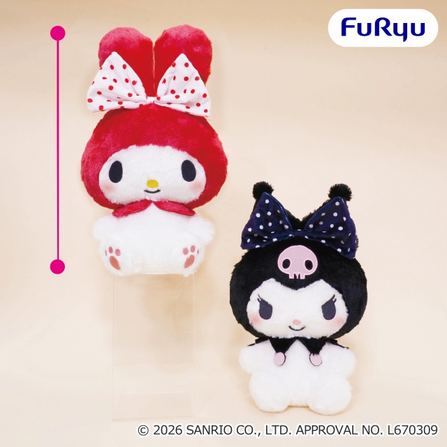 マイメロディ・クロミ 大きなリボンみみむすびBIGぬいぐるみ～ドットリボン～