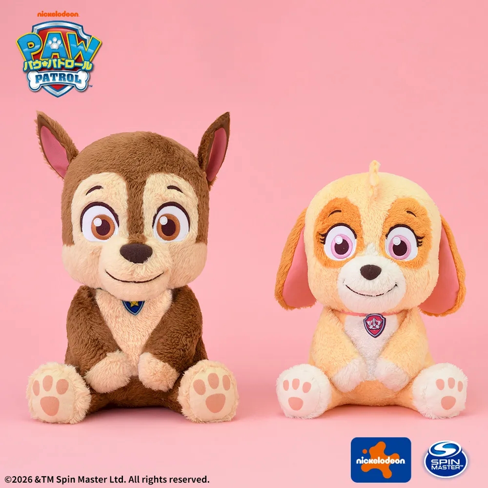 パウ・パトロール ちょこんとおすわり Lぬいぐるみ～ふわふわVer.～“チェイス／スカイ”
