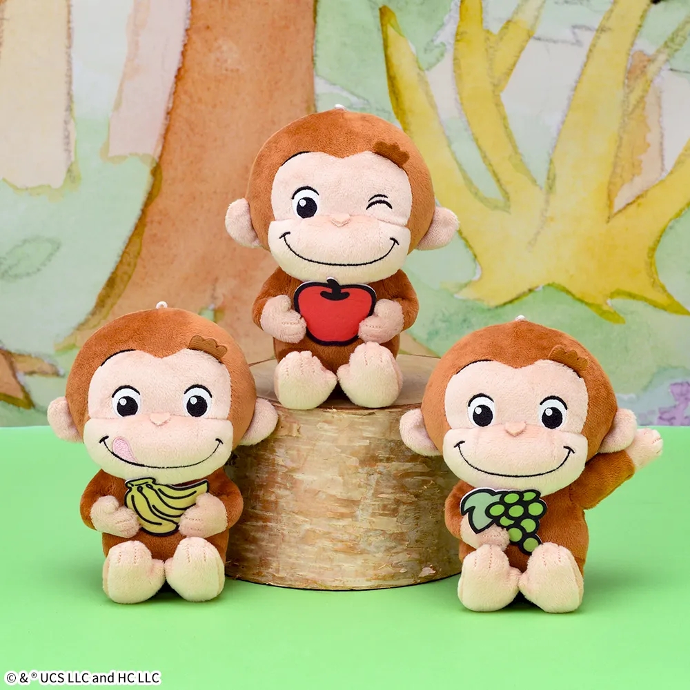 おさるのジョージ ぽってりぬいぐるみ いろいろフルーツ