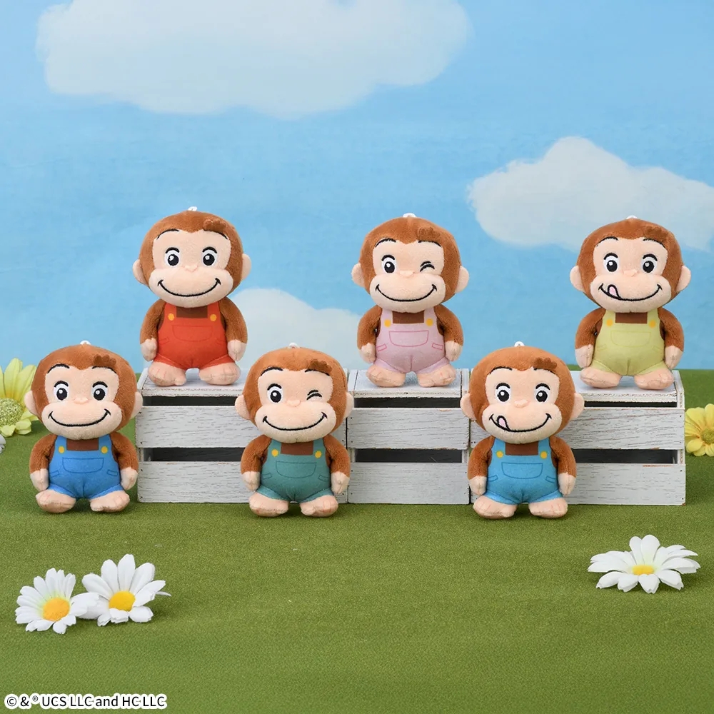 おさるのジョージ ぽってりマスコット カラフルオーバーオール