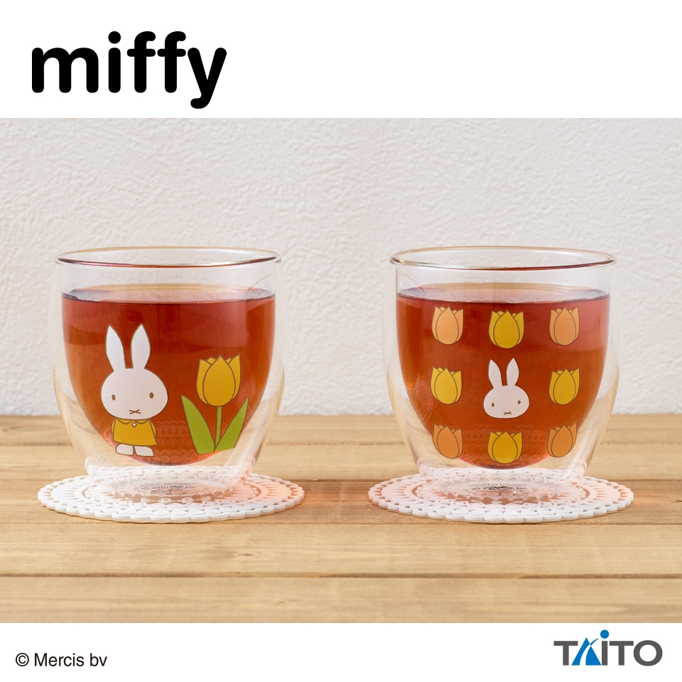 ミッフィー ダブルウォールグラス チューリップ