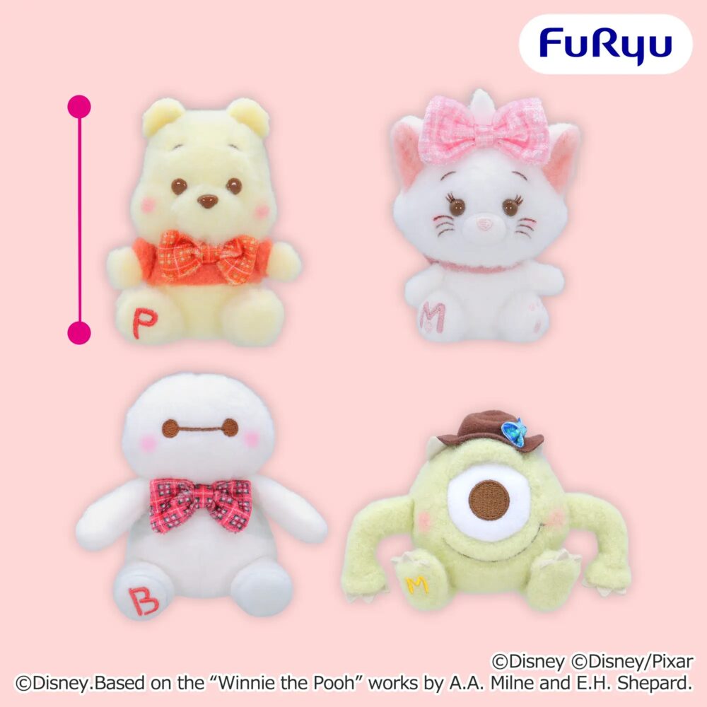 ディズニー＆ピクサーキャラクター ミルキーボア タータンチェックリボンマスコット