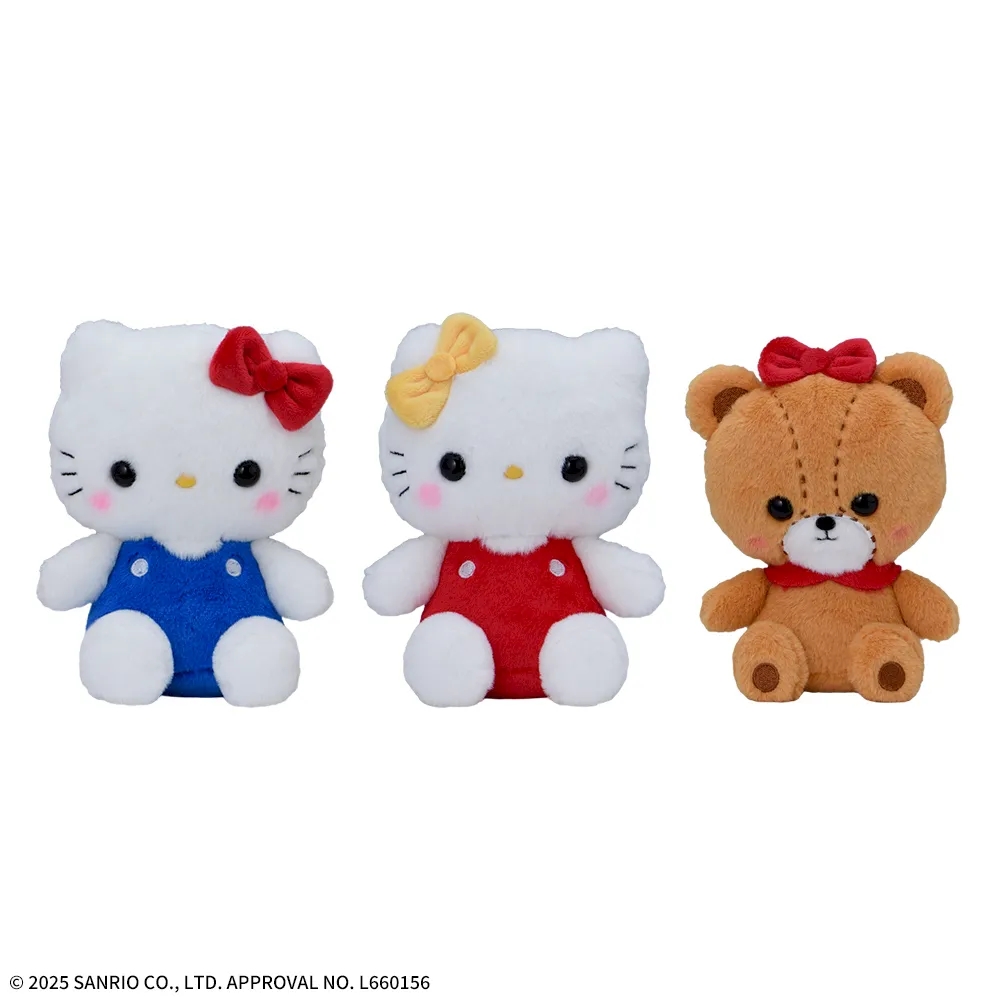 ゆるかわ サンリオキャラクターズ レトロメモリー ぬいぐるみ“ハローキティ&ミミィ&タイニーチャム”