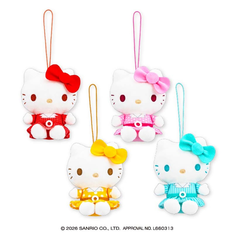 ハローキティ レトロワンピースちょいデカマスコット