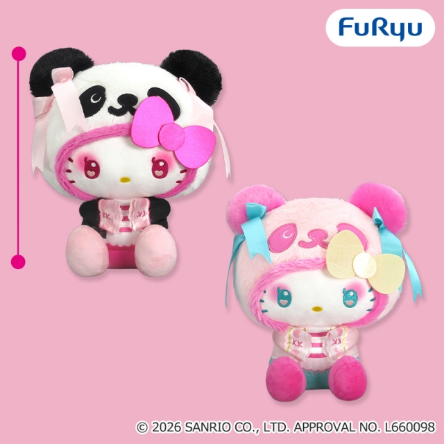 パンダ ハローキティ 中華ロリータBIGぬいぐるみ