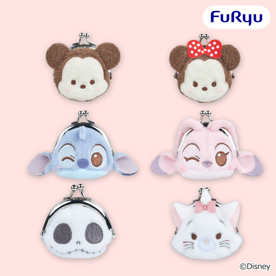 ディズニーキャラクター ミルキーボア フェイスがま口ポーチ