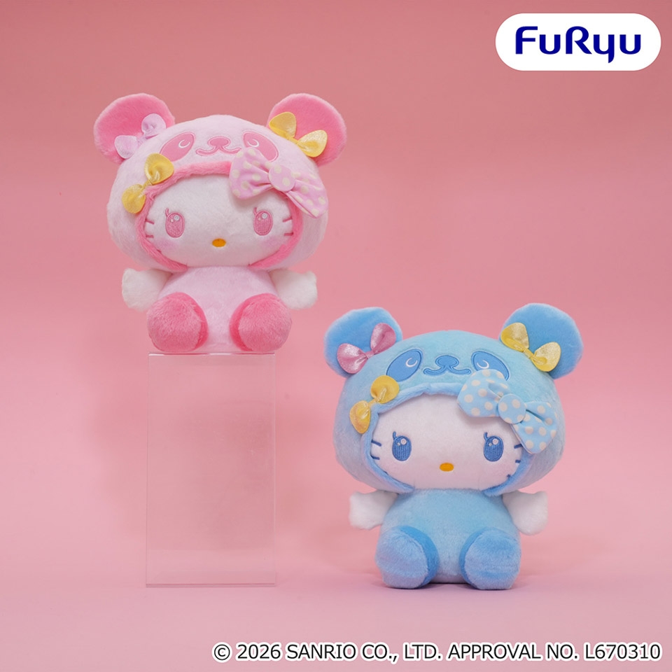 パンダ ハローキティ リボンがいっぱいBIGぬいぐるみ