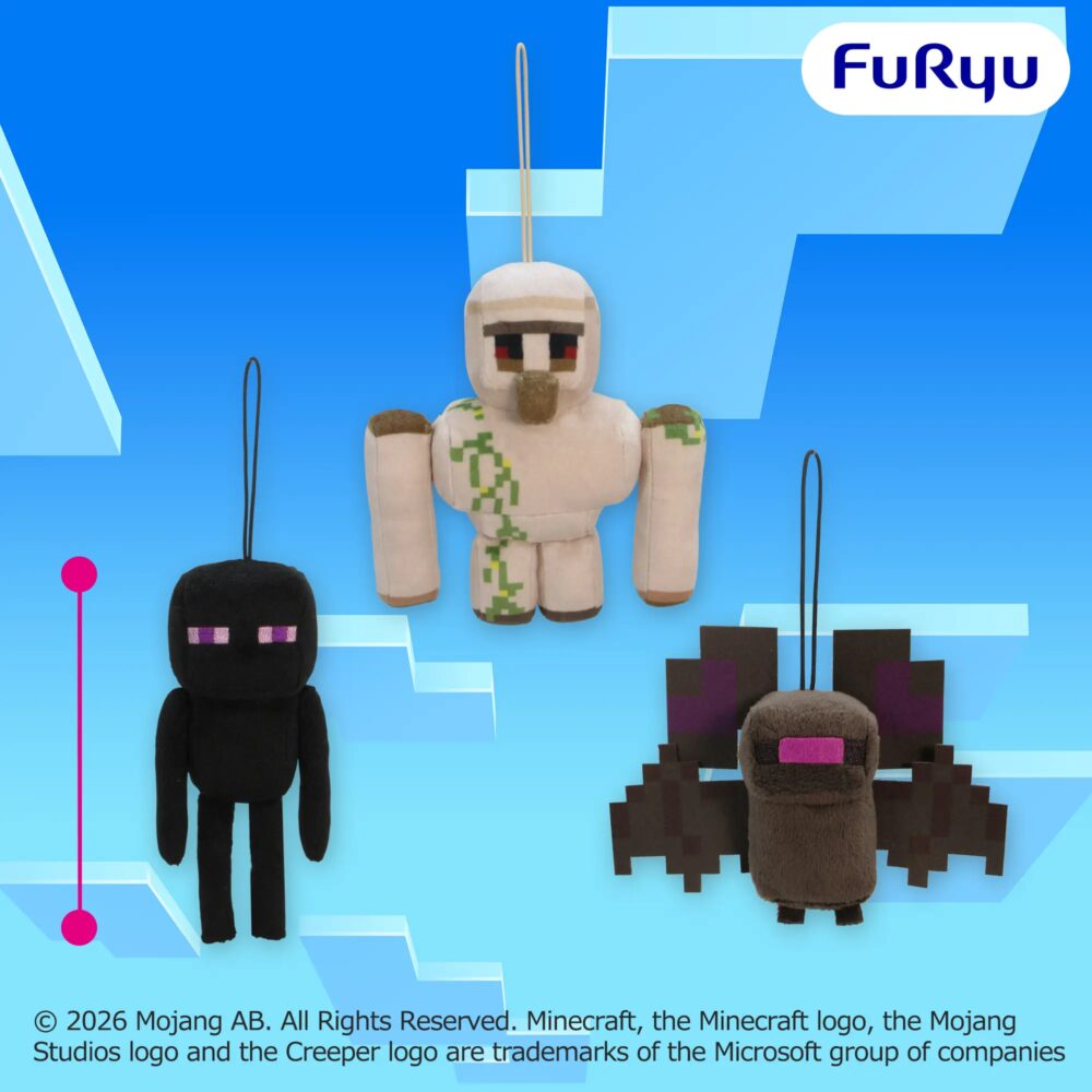 マインクラフト マスコット:エンダーマン:アイアンゴーレム:コウモリ