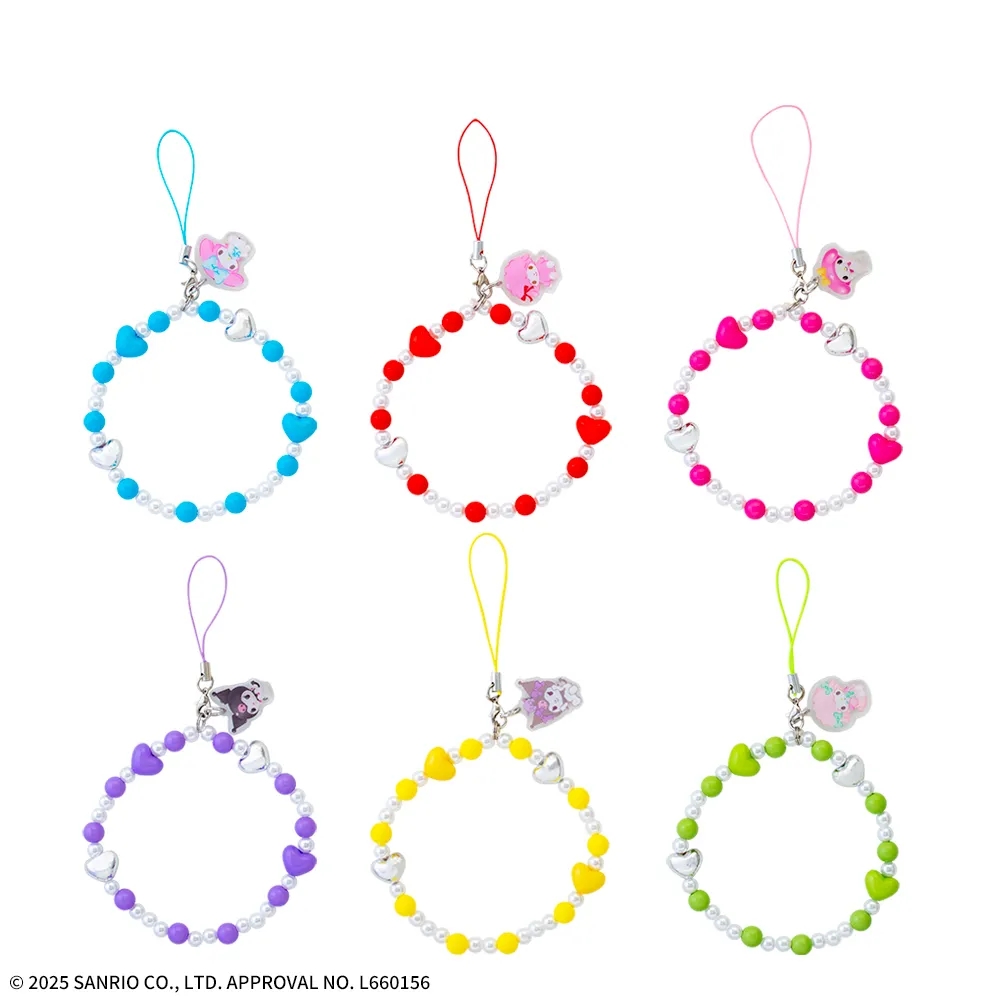 マイメロディ・クロミ アクリルキーホルダー付ビーズストラップ