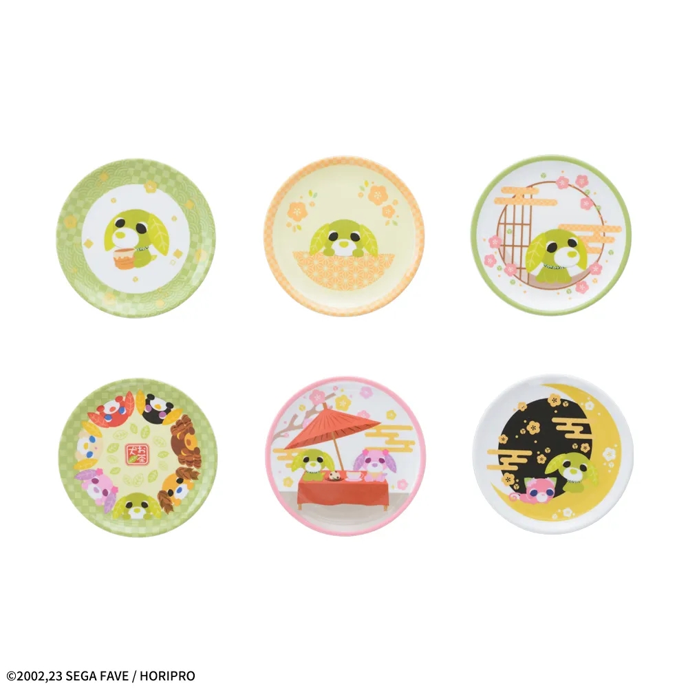 お茶犬 プラチナムザッカメラミン豆皿3枚セット