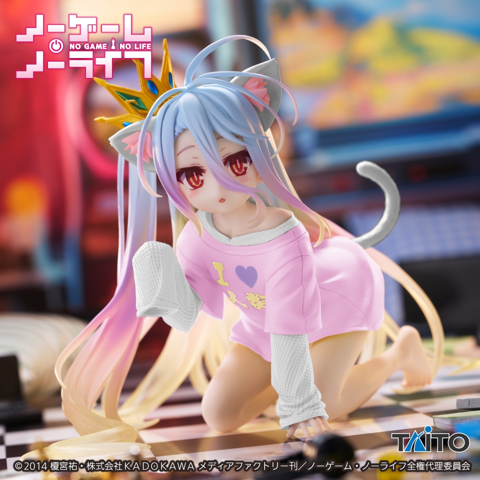 ノーゲーム・ノーライフ Desktop Cute フィギュア 白~猫耳シャツver.~Renewal
